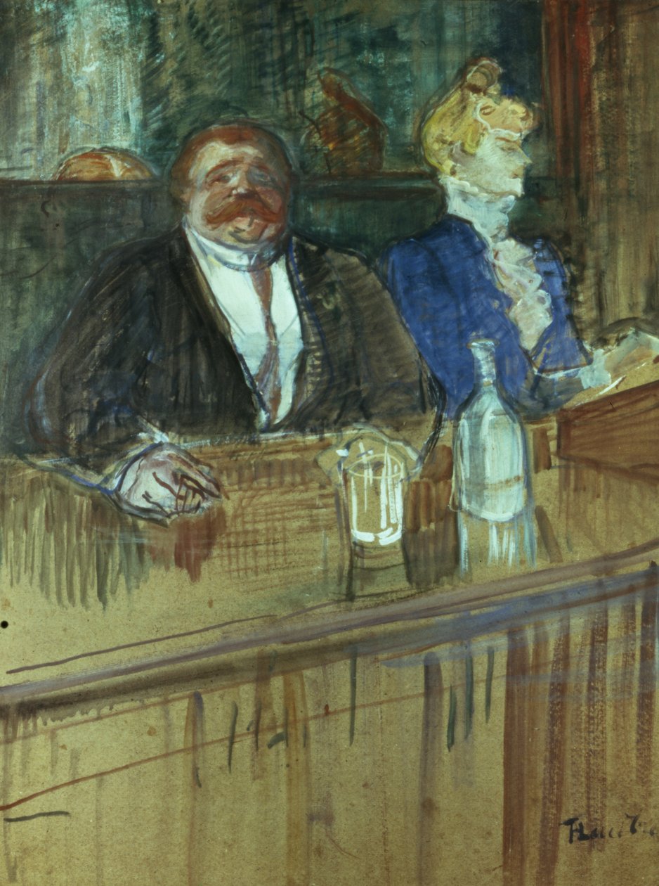 In the Bar: The Fat Proprietor and the Anemic Cashier, 1898 od Henri de Toulouse Lautrec