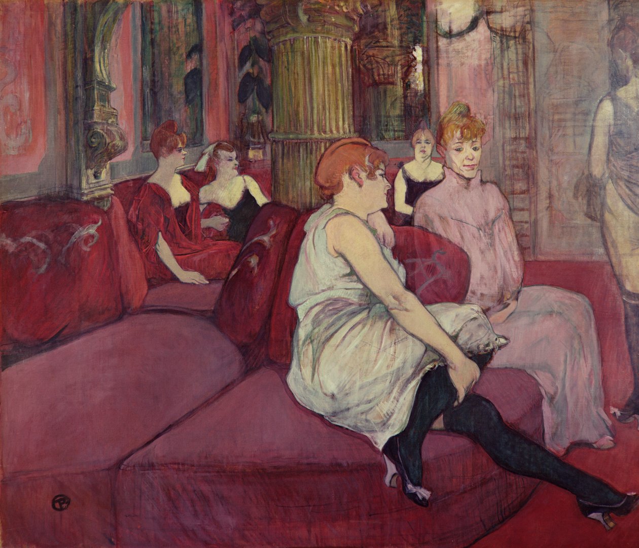 V salonu v Rue des Moulins, 1894 (uhlí a olej na plátně) od Henri de Toulouse Lautrec