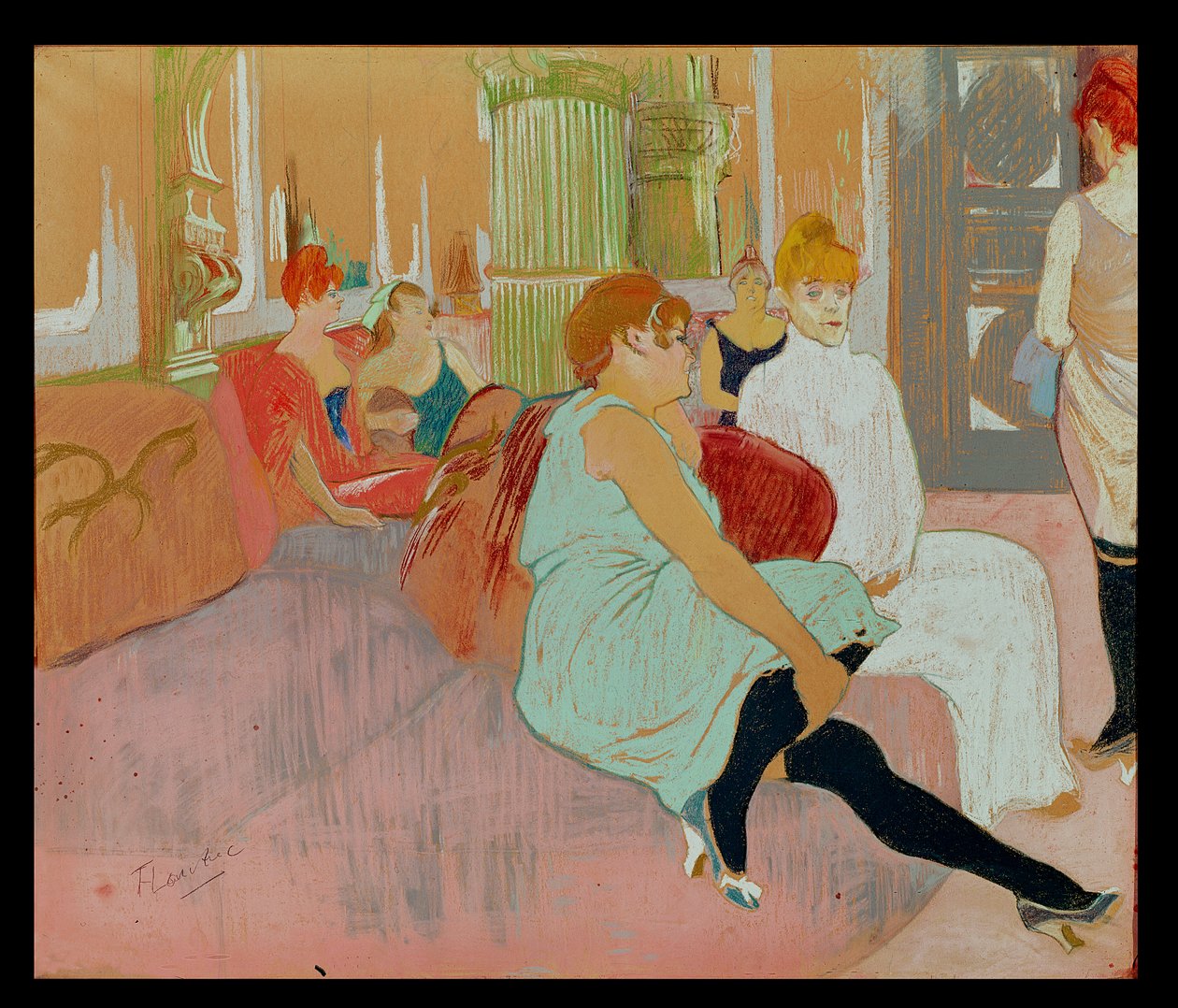 V salonu v Rue des Moulins, 1894 (pastel na papíře) od Henri de Toulouse Lautrec