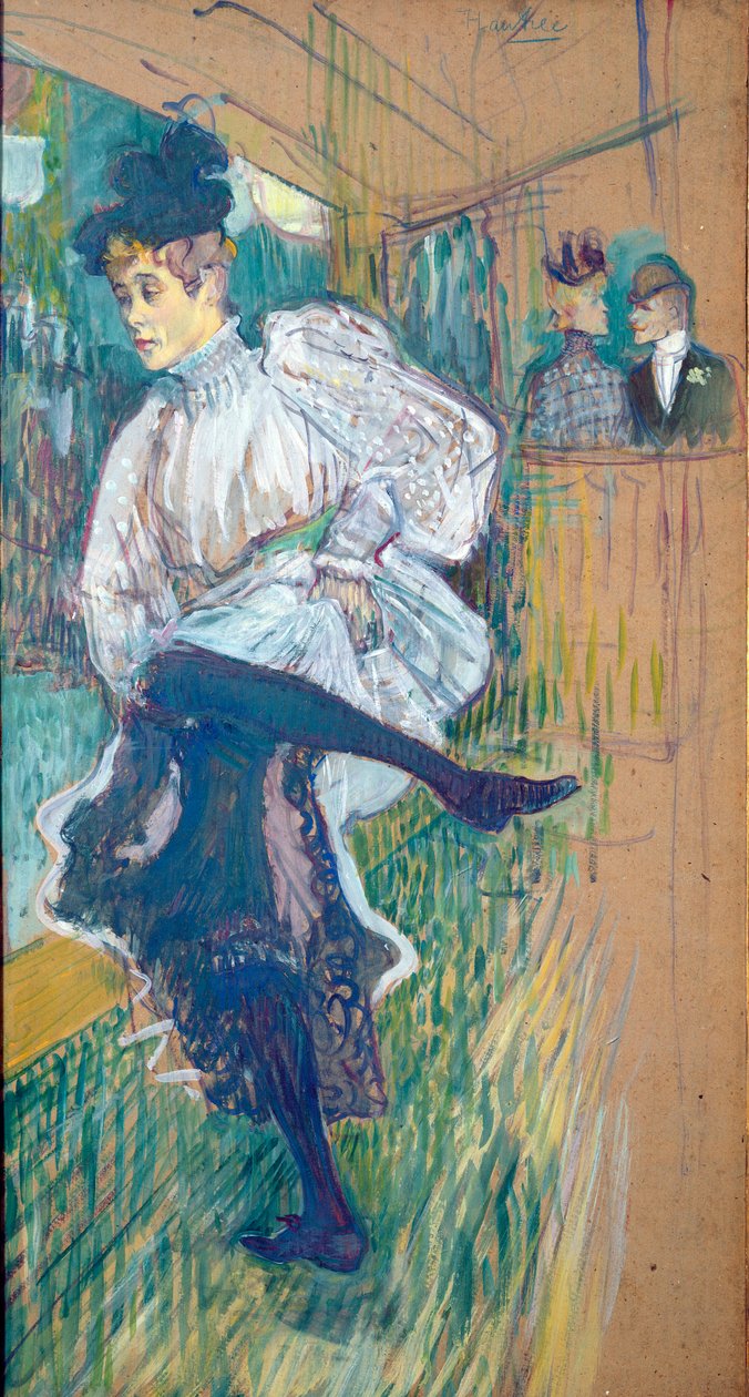 Jane Avril (1868-1943) Tanec, kolem roku 1892 (olej na kartě) od Henri de Toulouse Lautrec