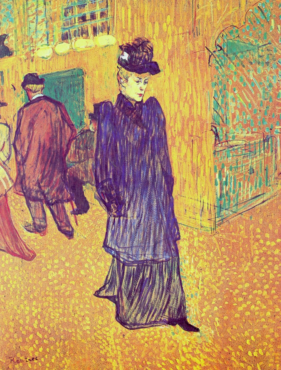 Jane Avril Opouští Moulin Rouge od Henri de Toulouse Lautrec