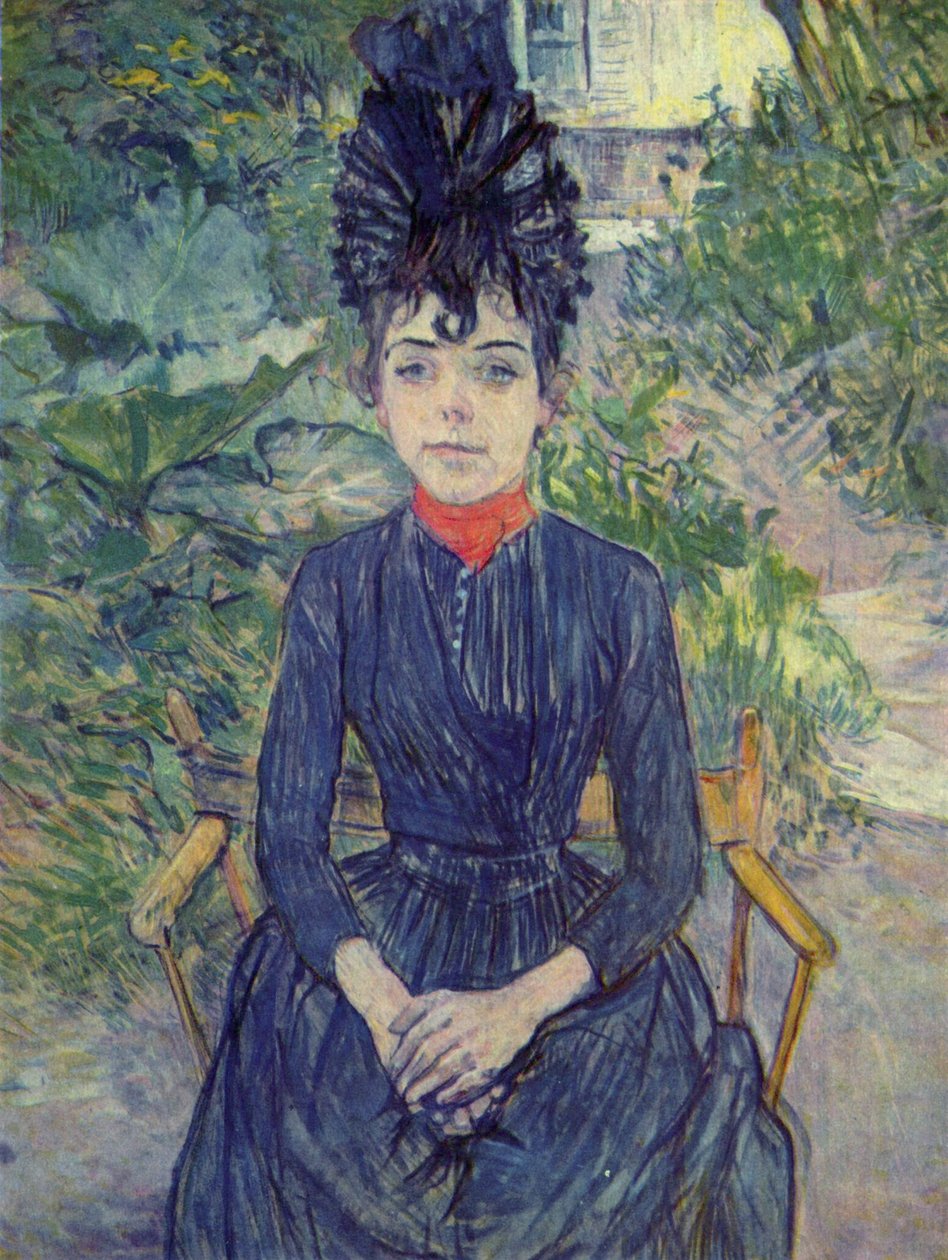 Justine Dieuhl na zahradě od Henri de Toulouse Lautrec