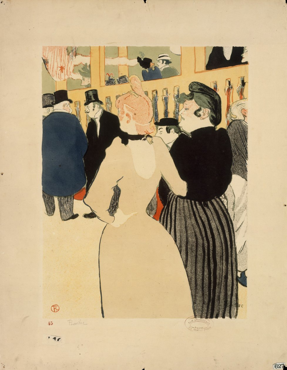 La Goulue a její sestra od Henri de Toulouse Lautrec