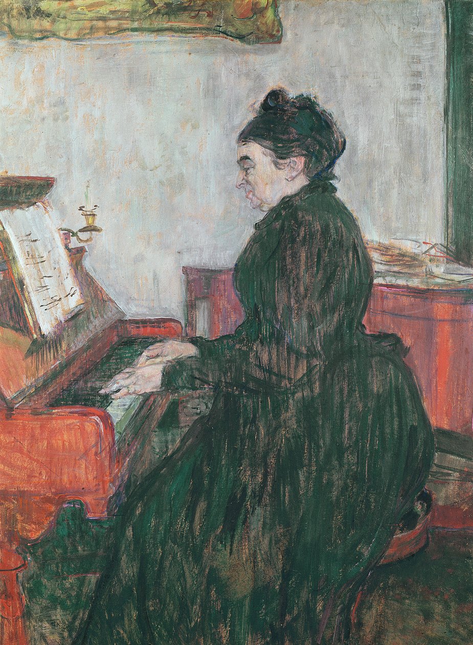 Madame Pascal u klavíru v salonu Chateau de Malrome, 1895 od Henri de Toulouse Lautrec