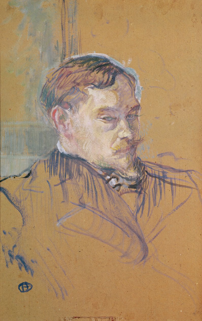 Monsieur Romain Coolus, 1899 (olej na kartě) od Henri de Toulouse Lautrec