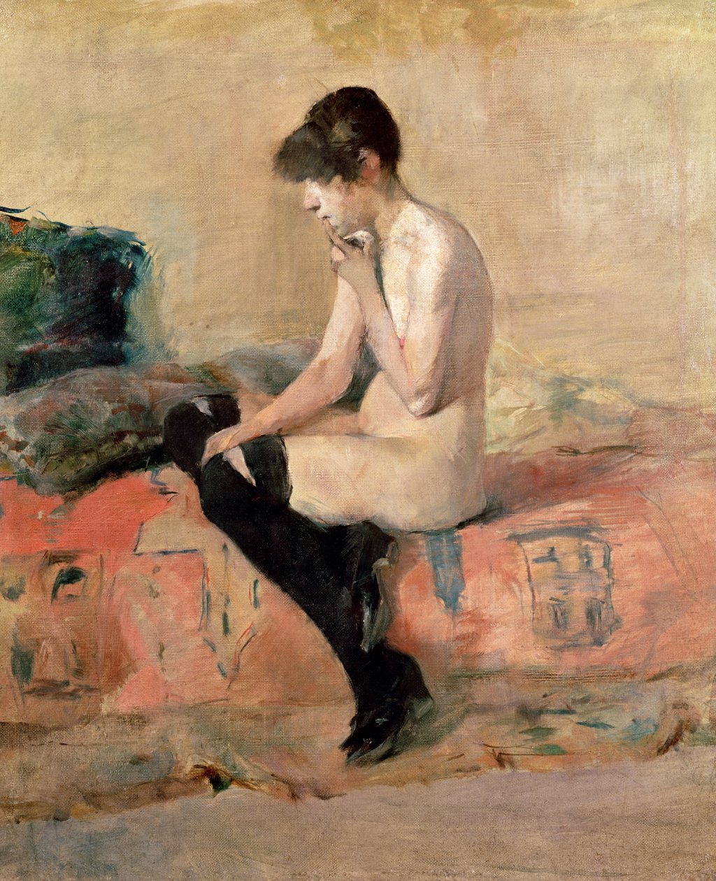 Nahá žena sedící na divanu, 1881 od Henri de Toulouse Lautrec