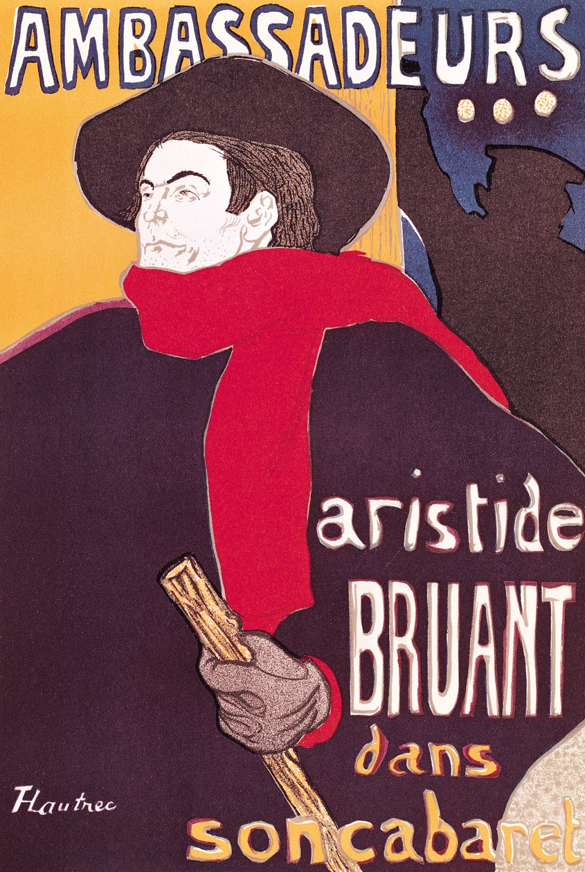 Reklamní plakát Aristida Bruanta (1851-1925) v jeho kabaretu u Ambassadeurs, 1892 od Henri de Toulouse Lautrec