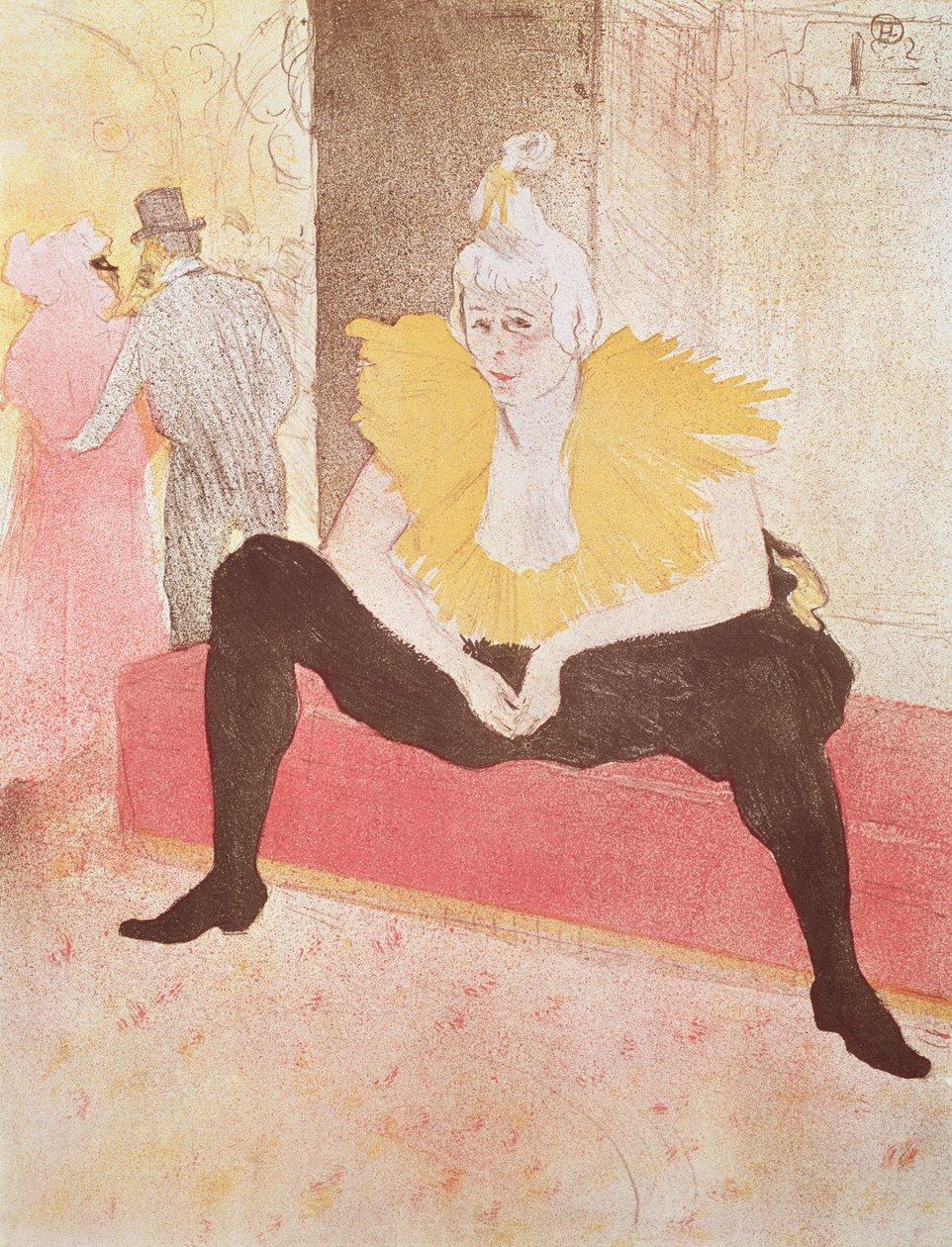 Sedící Clowness Cha-U-Kao, 1896 od Henri de Toulouse Lautrec