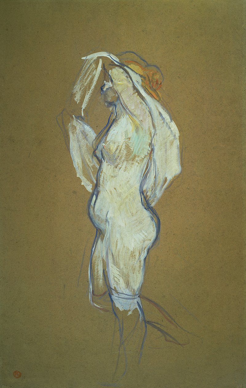 Žena zvedá košili, 1896 (olej na kartonu) od Henri de Toulouse Lautrec