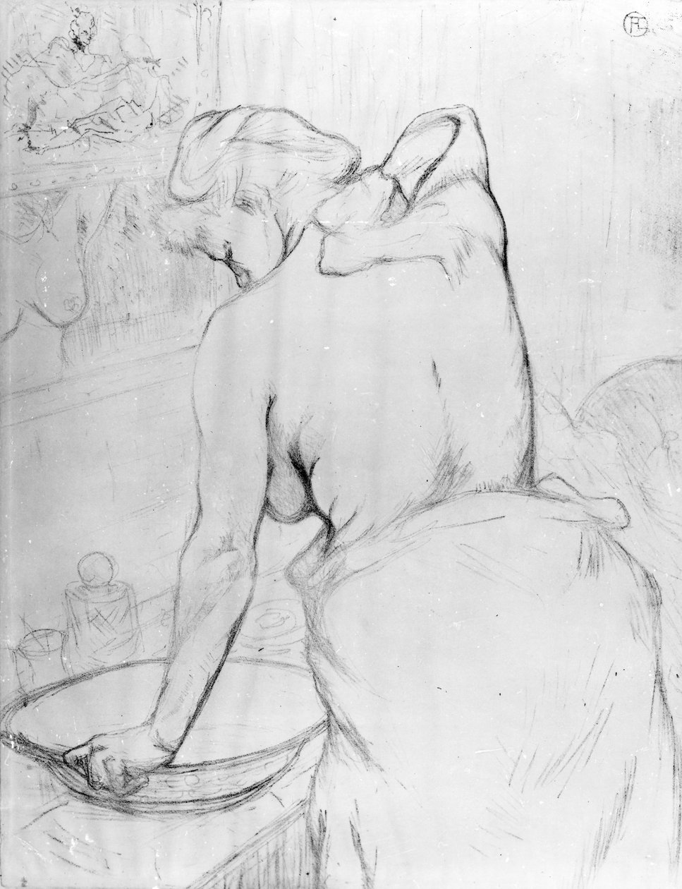 Žena se umývala u umyvadla, 1896 od Henri de Toulouse Lautrec