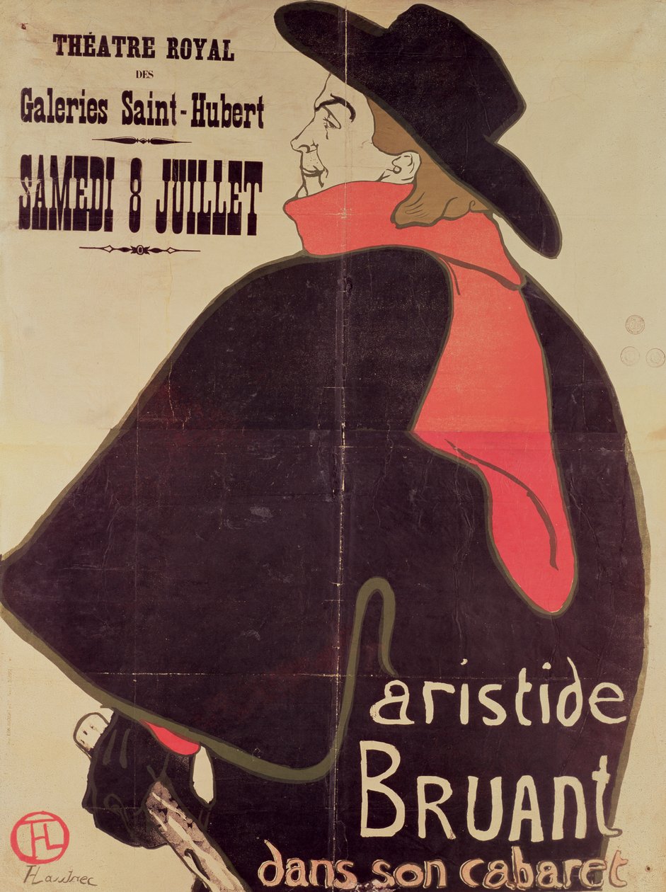Aristide Bruant ve svém kabaretu, 1893 od Henri de Toulouse Lautrec