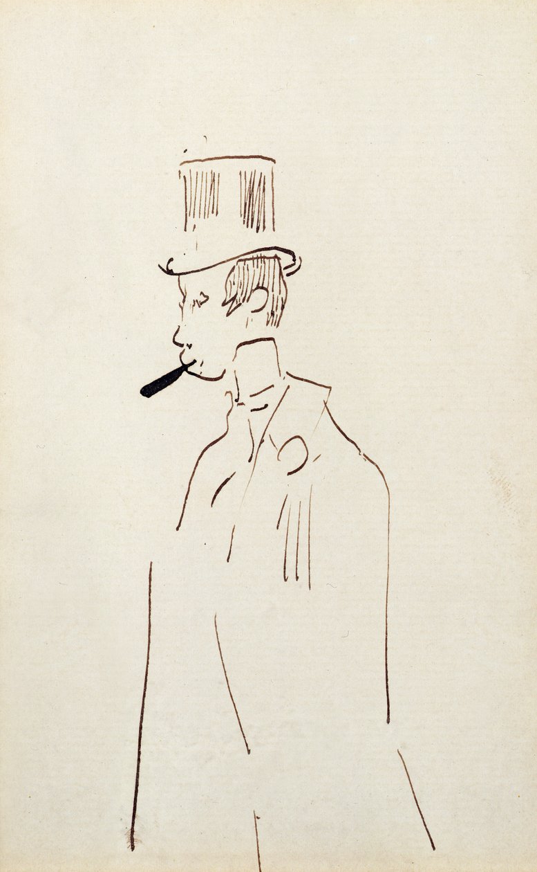 Muž v cylindru, kolem roku 1890 od Henri de Toulouse Lautrec