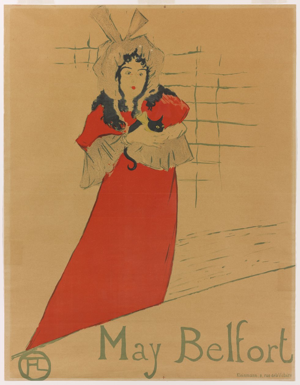 May Belfort, 1895 (litografie štětcem, rozstřikem a pastelkou, tištěná pěti barvami na papíře) od Henri de Toulouse Lautrec