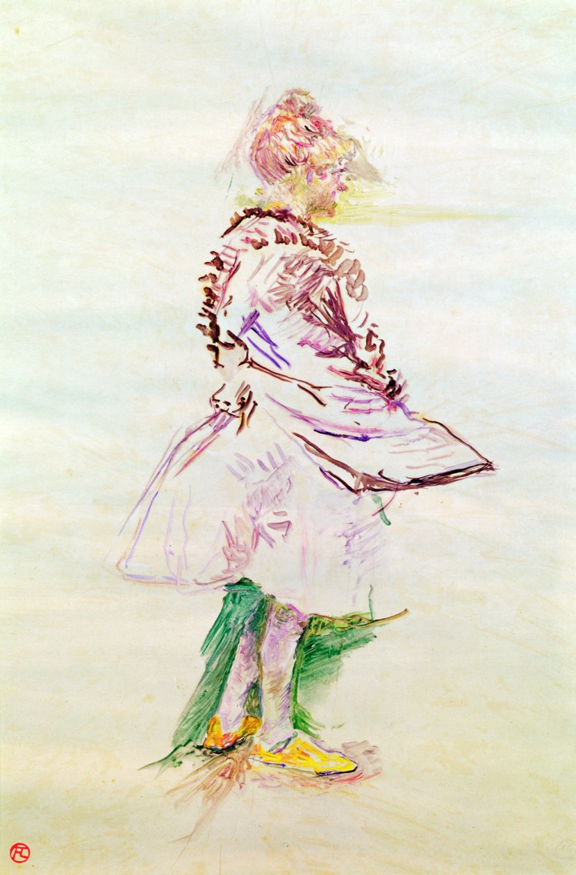 The Profile of a Standing Dancer, 1887 (olej na dřevě) od Henri de Toulouse Lautrec