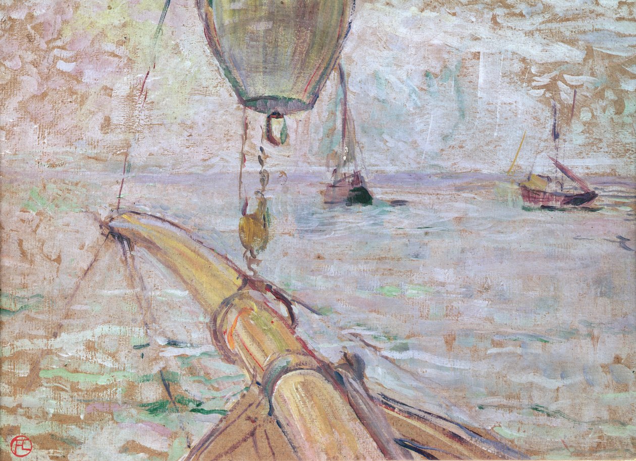 Pohled na Arcachon z přední části jachty Cocorico, 1889 (olej na dřevě) od Henri de Toulouse Lautrec