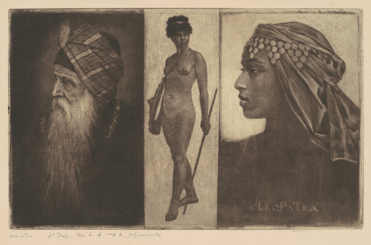 Salomon a Kleopatra od Henri-Charles Guérard