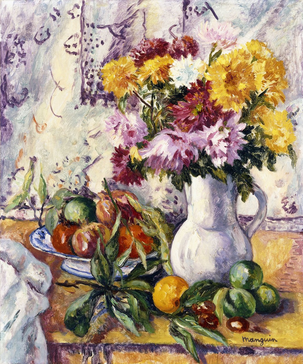 Chryzantémy a ovoce od Henri Charles Manguin