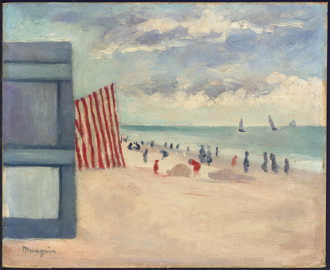 Pláž v Touquet od Henri Charles Manguin