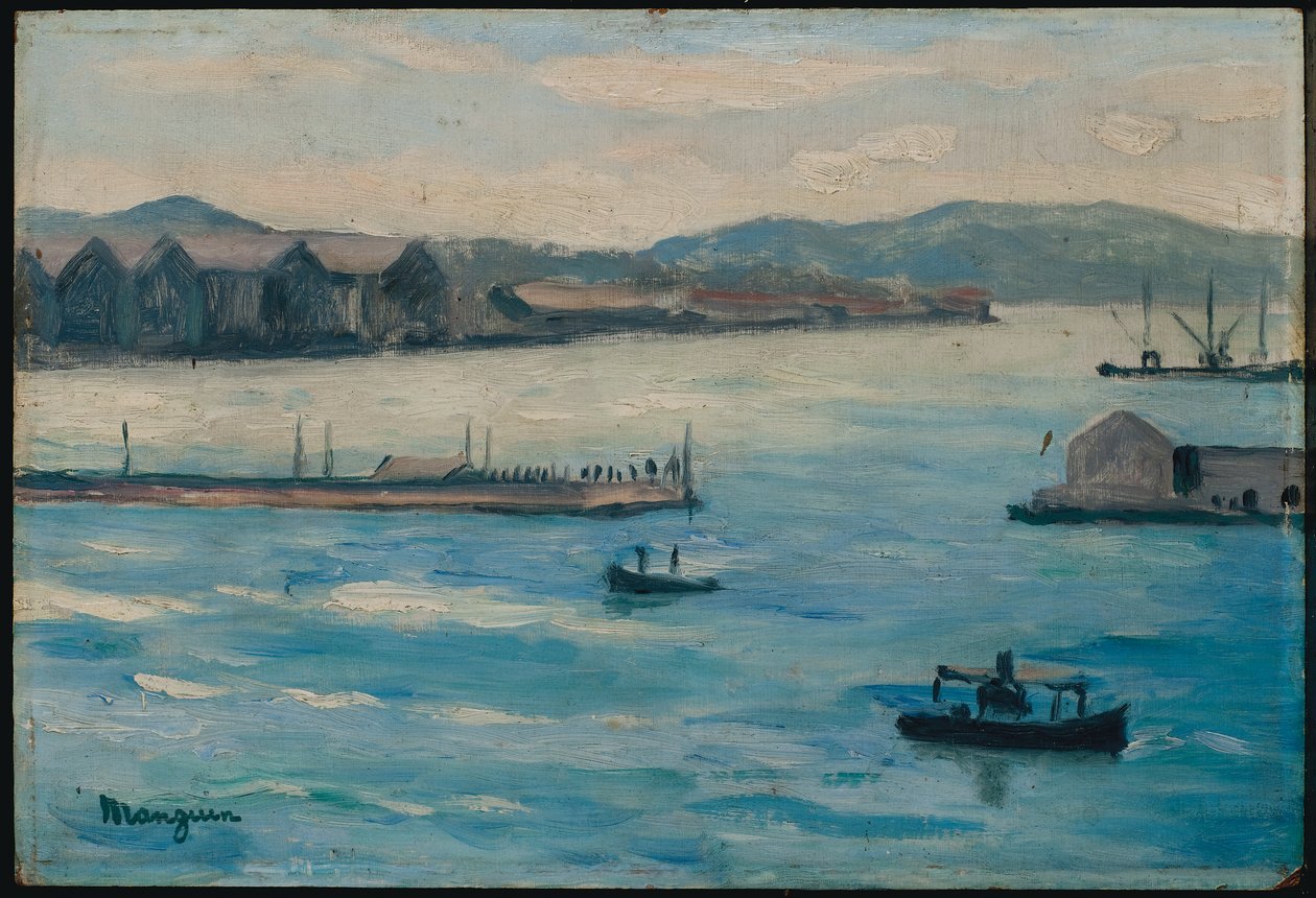Toulon, vstup do přístavu od Henri Charles Manguin