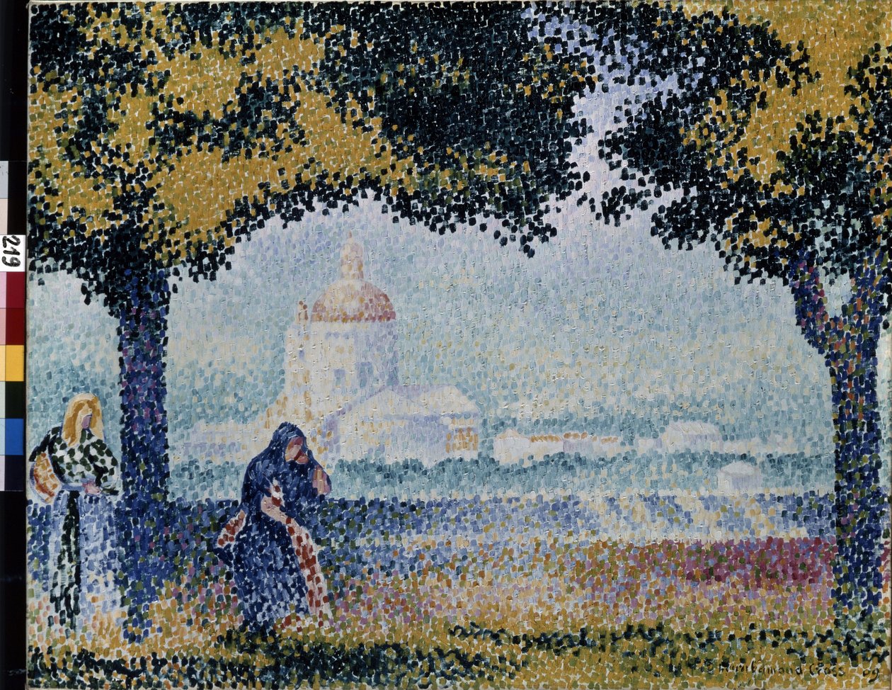Kostel Panny Marie Andělské poblíž Assisi. Obraz Henri Edmond Cross (1856-1910) od Henri Edmond Cross