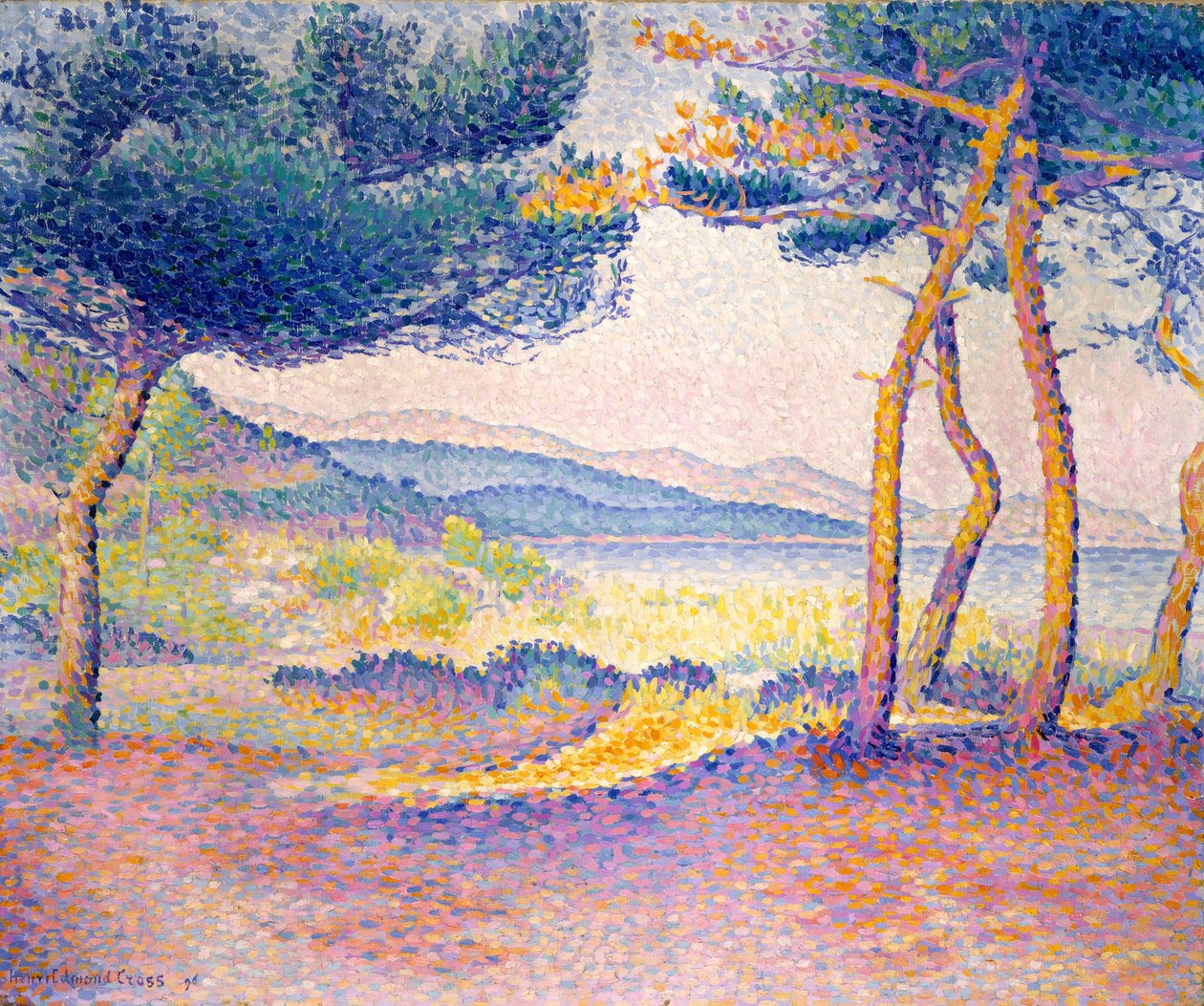 Borovice podél pobřeží od Henri Edmond Cross