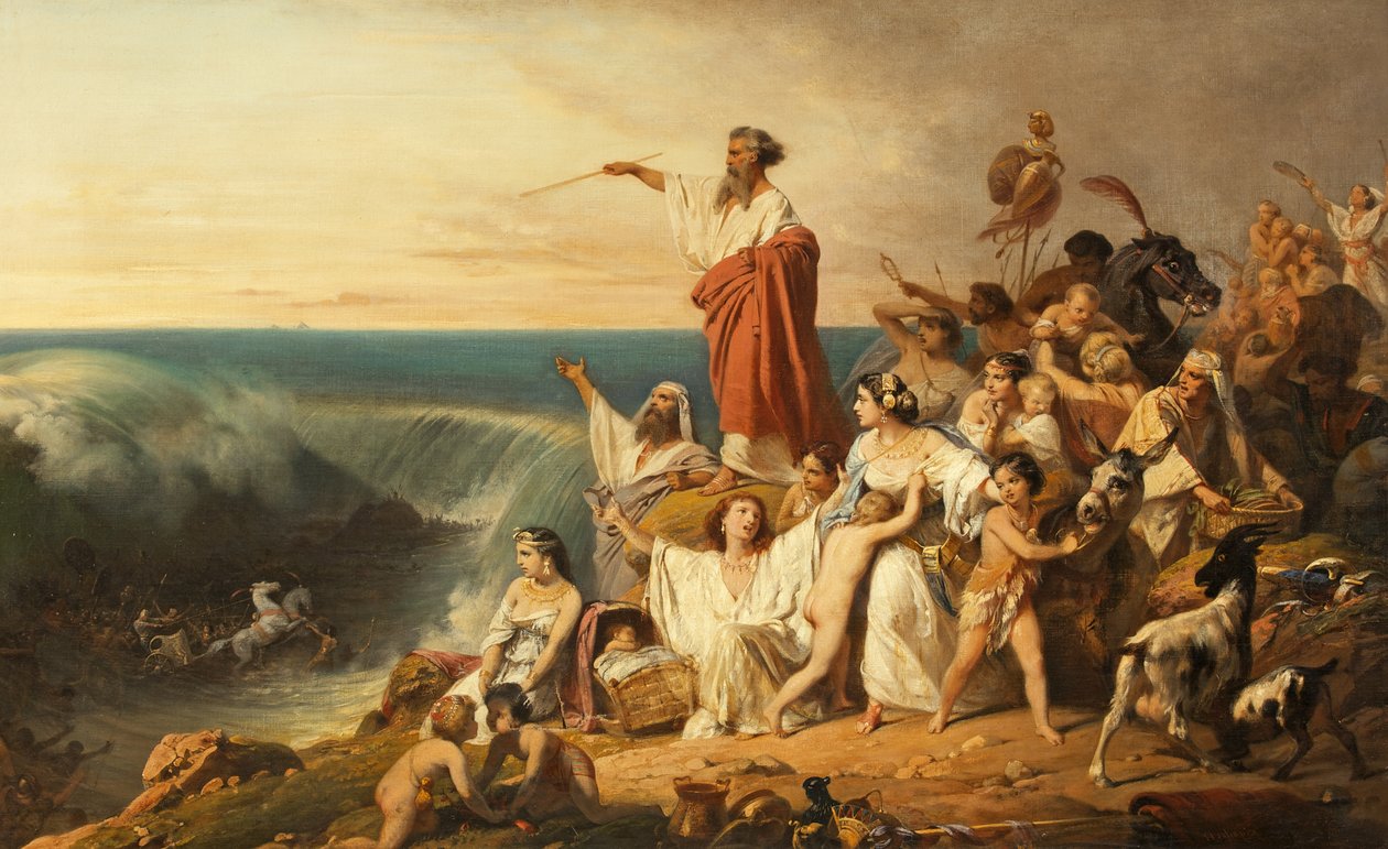 The Children of Israel Crossing the Red Sea, c.1855 (olej na plátně) od Henri Frederic Schopin