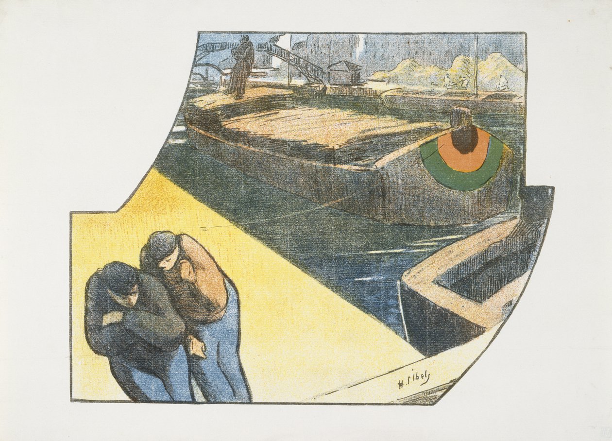 Program pro produkci Théâtre Libre Boubouroche, Valet de Coeur, 1893 (barevná litografie) od Henri Gabriel Ibels