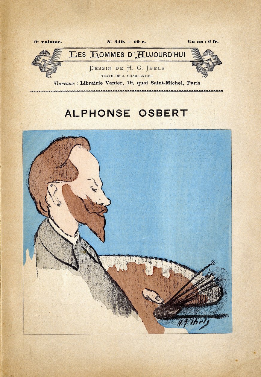 Obálka The Men of Today, číslo 419, ilustrace H. G. Ibels (1867-1936): Umění - malíři, Osbert Alphonse (1857-1939) od Henri Gabriel Ibels