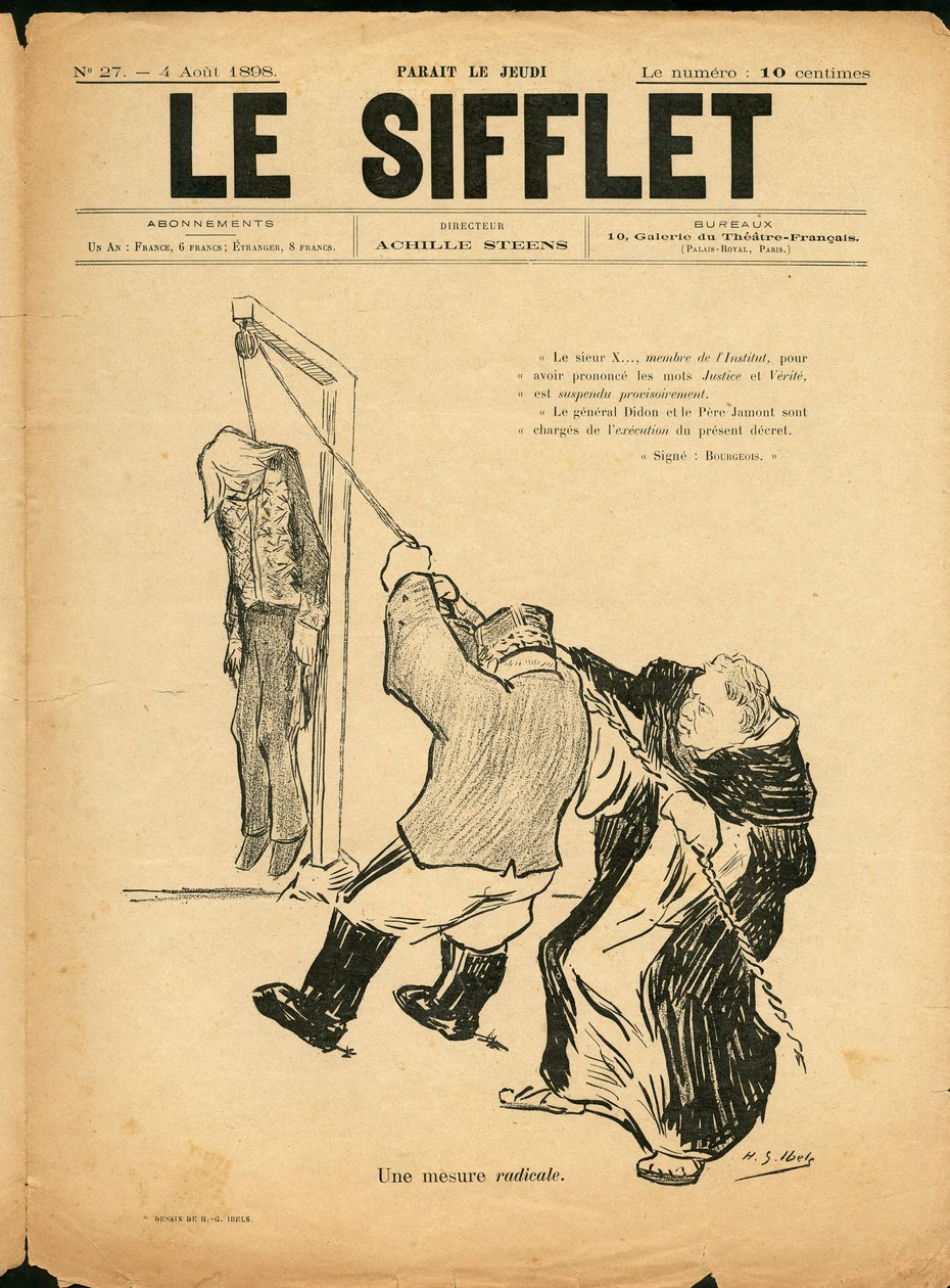 Píšťalka, číslo 27, satirická v B&W od Henri Gabriel Ibels
