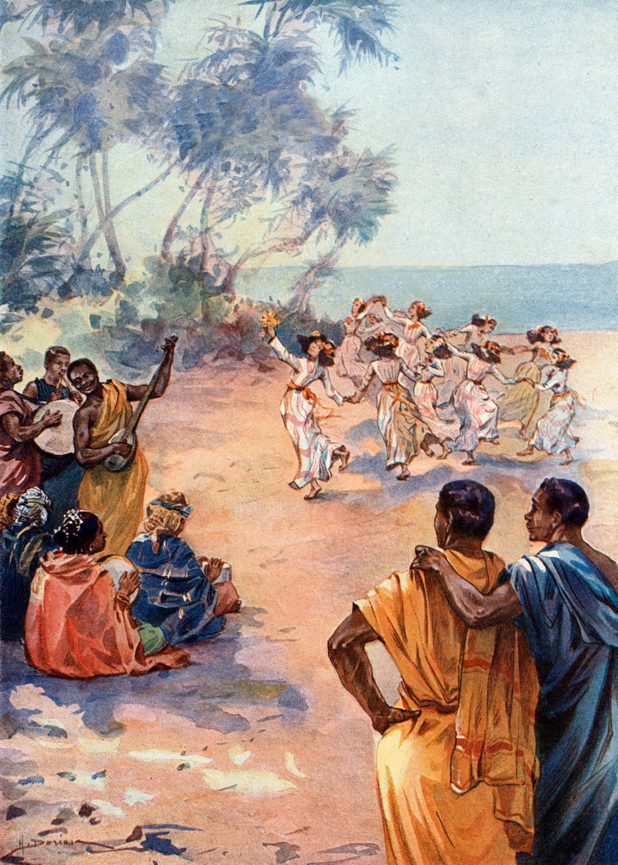 Pohled na Tahiti pod vládou Pomare IV (1813-1877) (Pohled na Tahiti v dobách Pomare IV od Henri Gaston Darien