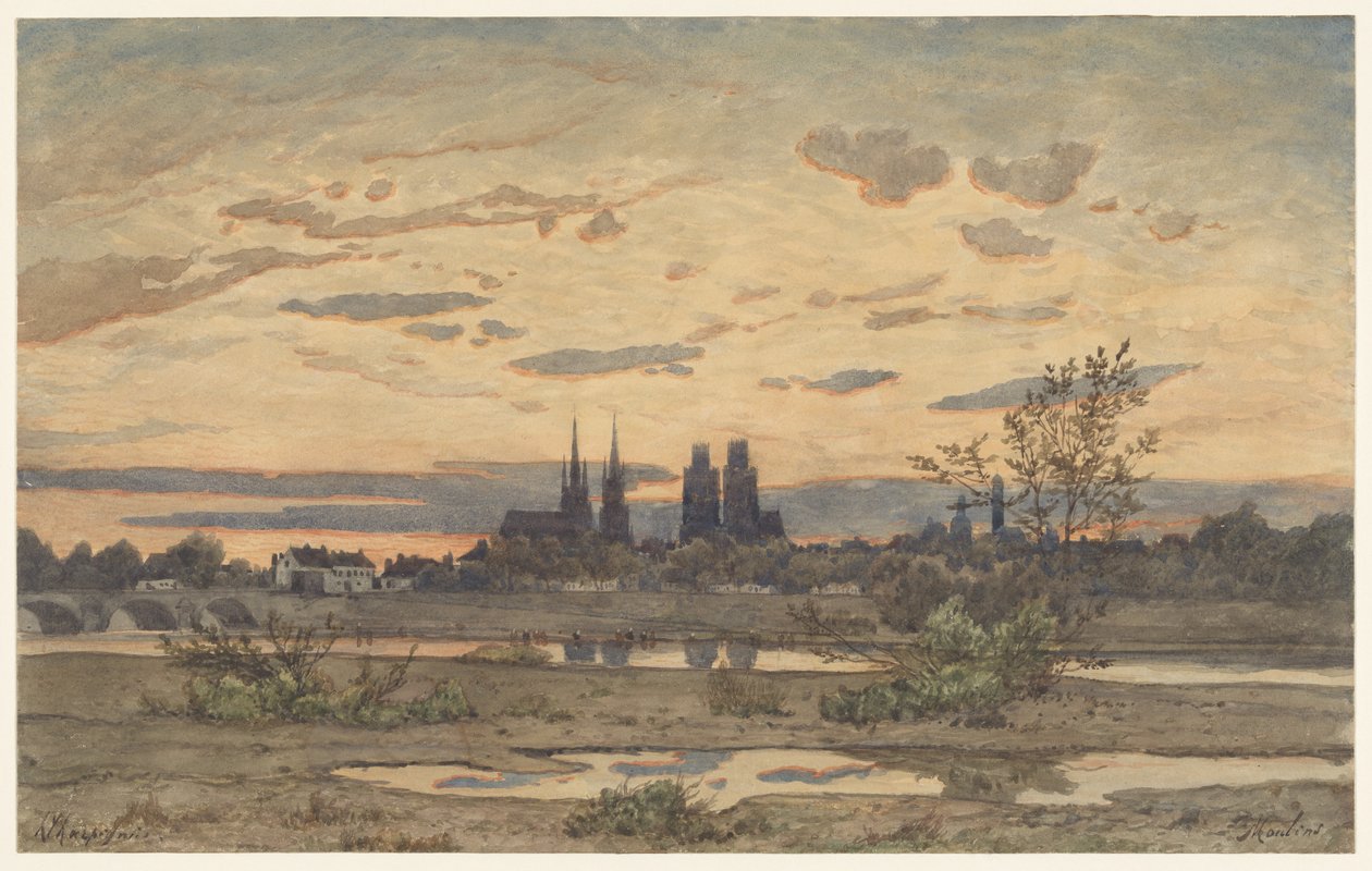 Pohled na Moulins od Henri-Joseph Harpignies