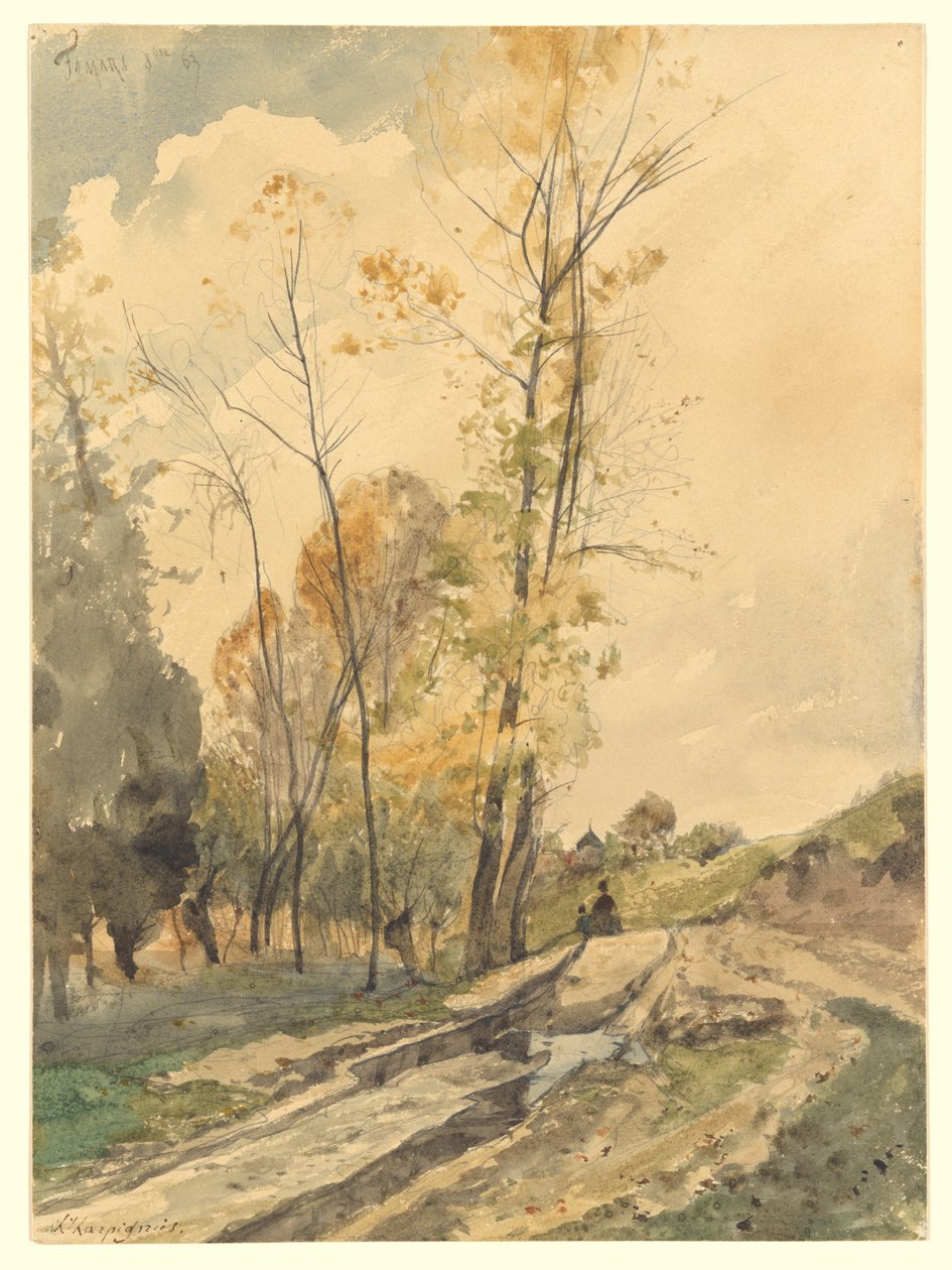 Krajina u Famars od Henri-Joseph Harpignies