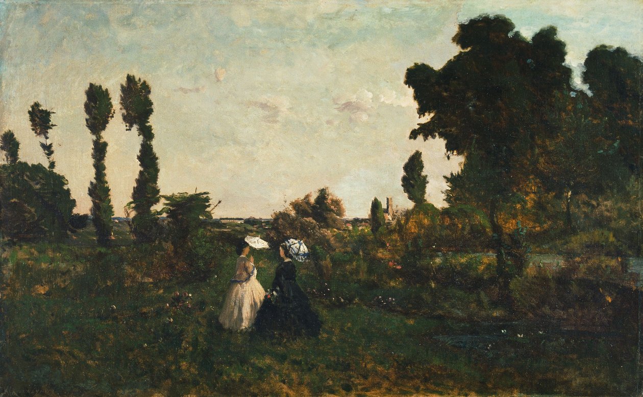Krajina s postavami od Henri-Joseph Harpignies