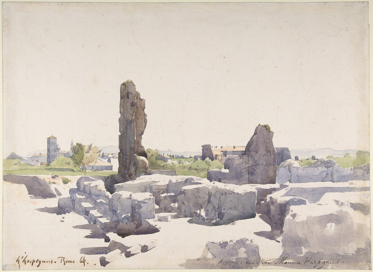 Pohled na Koloseum od Domitianovy baziliky a Flaviovského paláce, Řím od Henri-Joseph Harpignies