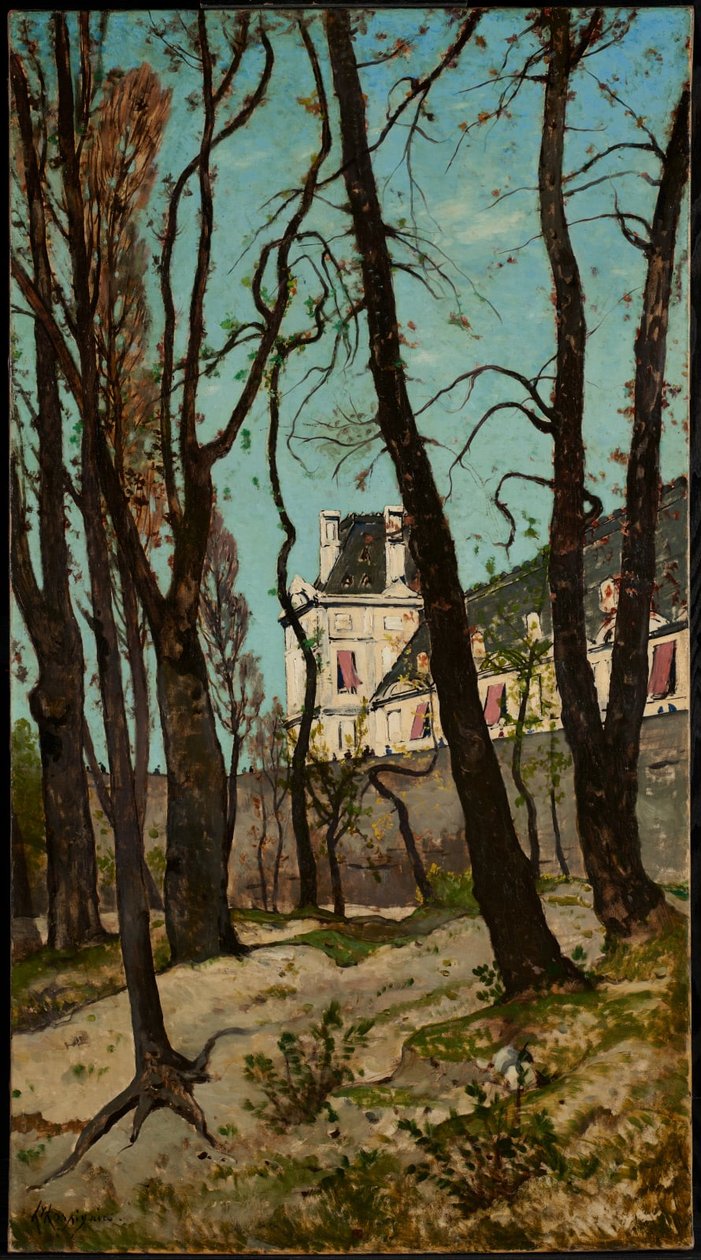 Pohled na Louvre s Grande Galerie a Pavillon de Flore od Henri-Joseph Harpignies