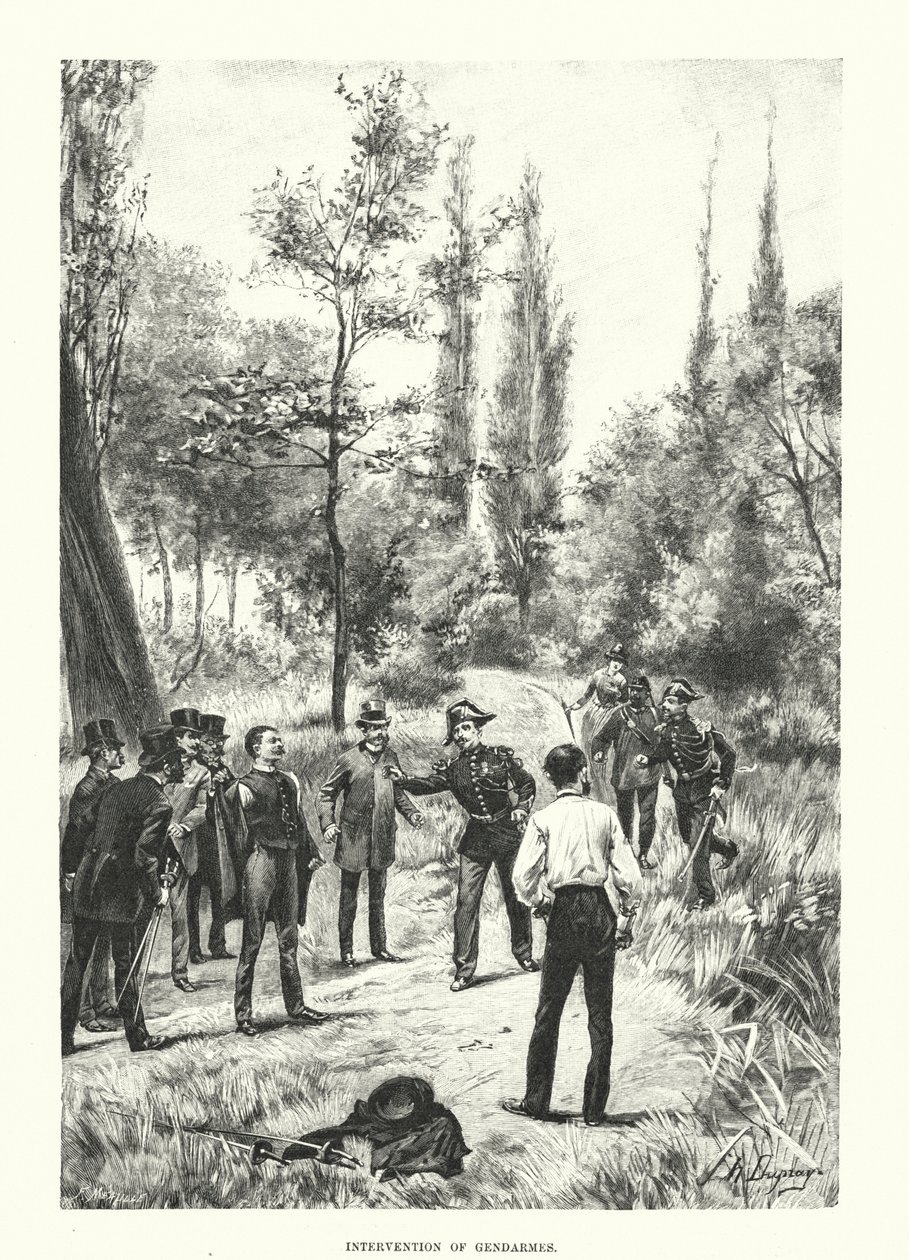Zásah četníků (rytina) od Henri-Louis Dupray