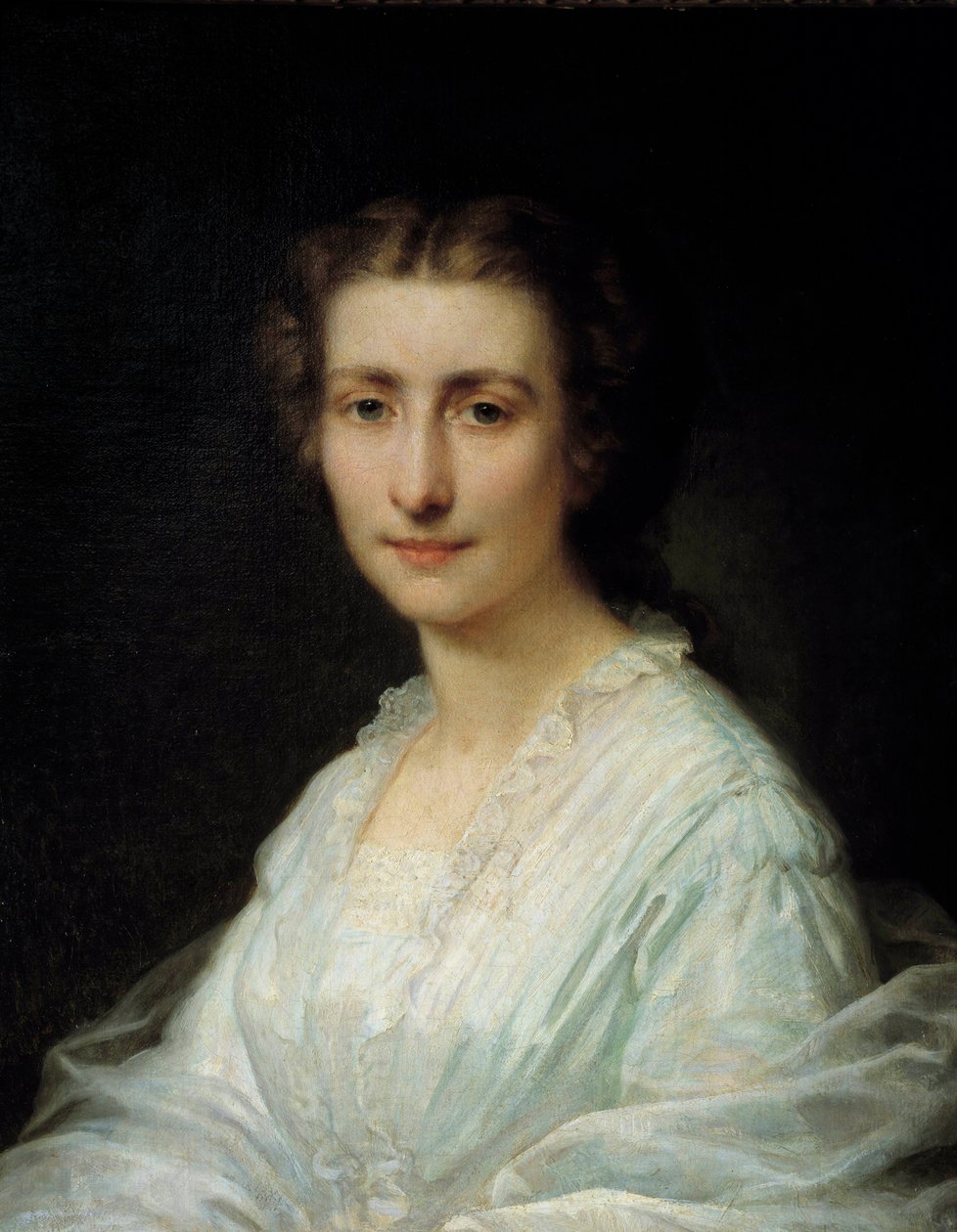 Portrét ženy. Obraz Henriho Lehmanna (Karl Ernest (Ernst) Rudolf Heinrich Salem dit) (1814-1882) Paříž 19. století, Musee Carnavalet od Henri Lehmann