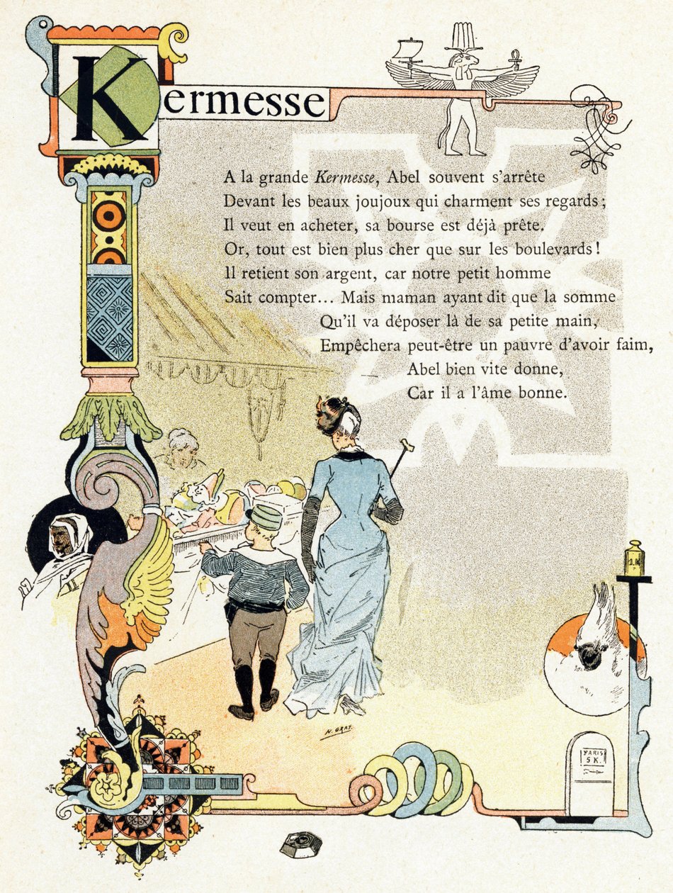 Ilustrace k "Abecedě dobrých příkladů", cca 1890 (rytina) od Henri (1858 1924) Gray