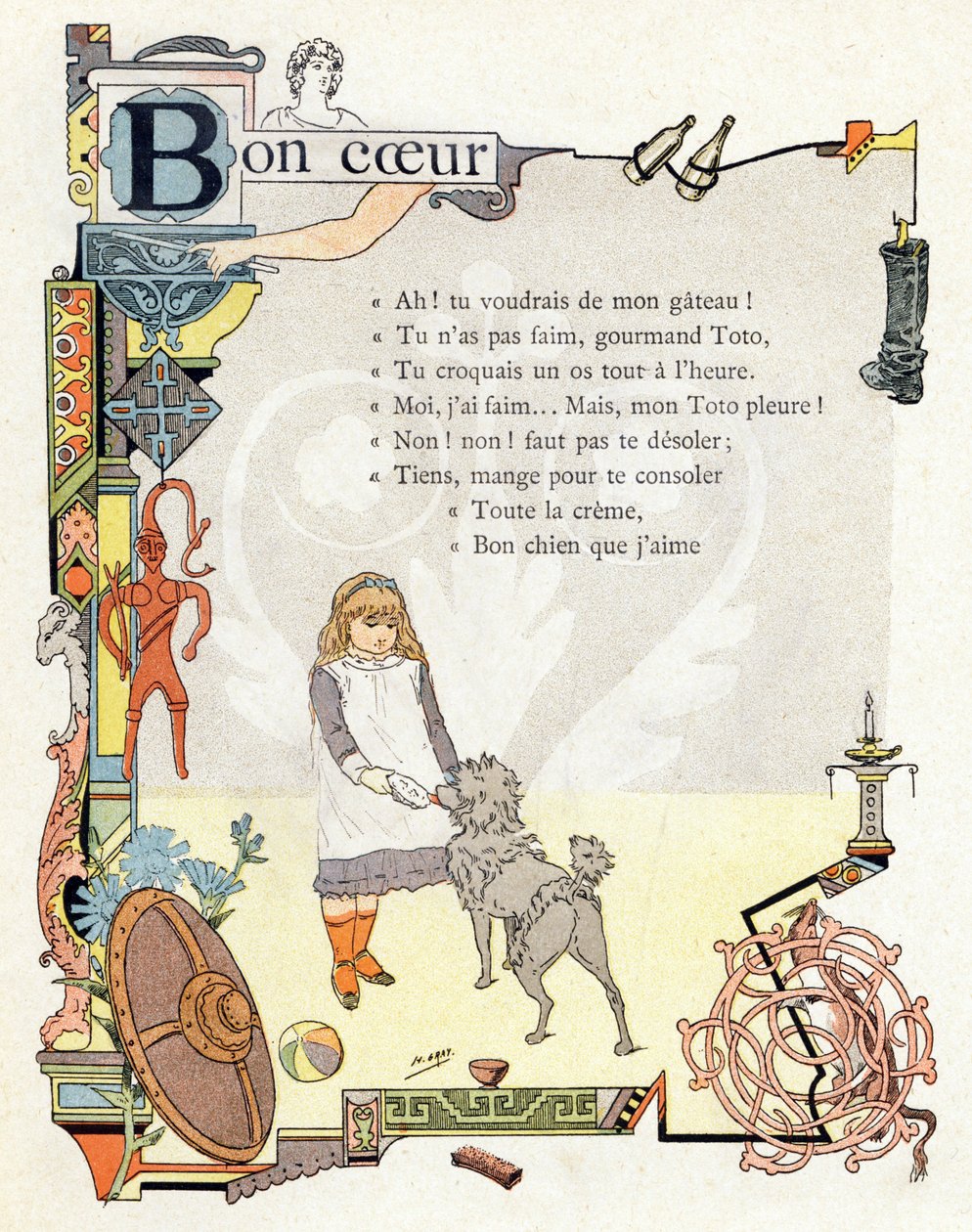 Ilustrace k "Abecedě dobrých příkladů", cca 1890 (rytina) od Henri (1858 1924) Gray