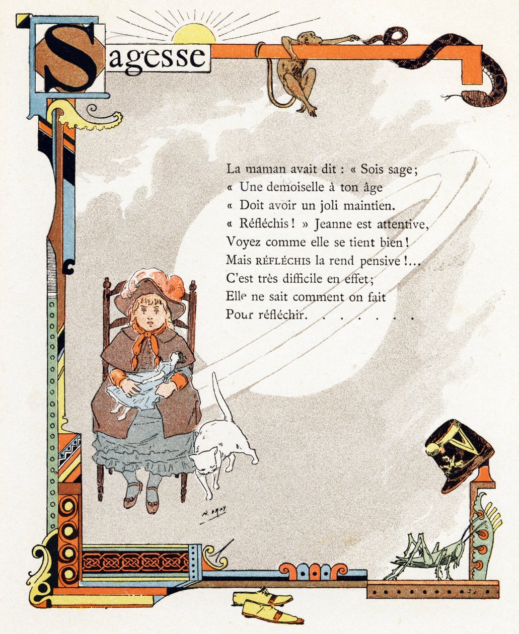 Ilustrace k "Abecedě dobrých příkladů", cca 1890 (rytina) od Henri (1858 1924) Gray