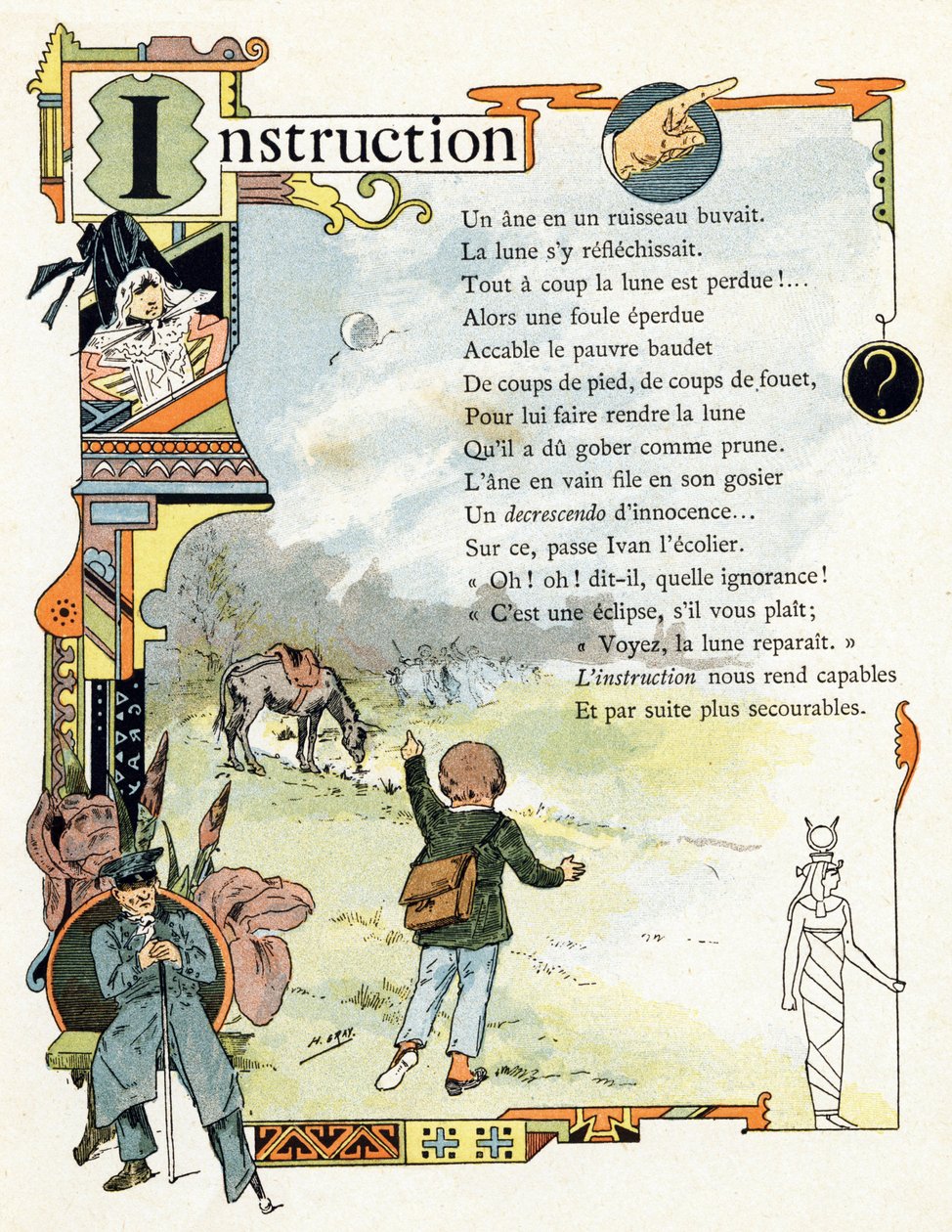 Ilustrace k "Abecedě dobrých příkladů", cca 1890 (rytina) od Henri (1858 1924) Gray