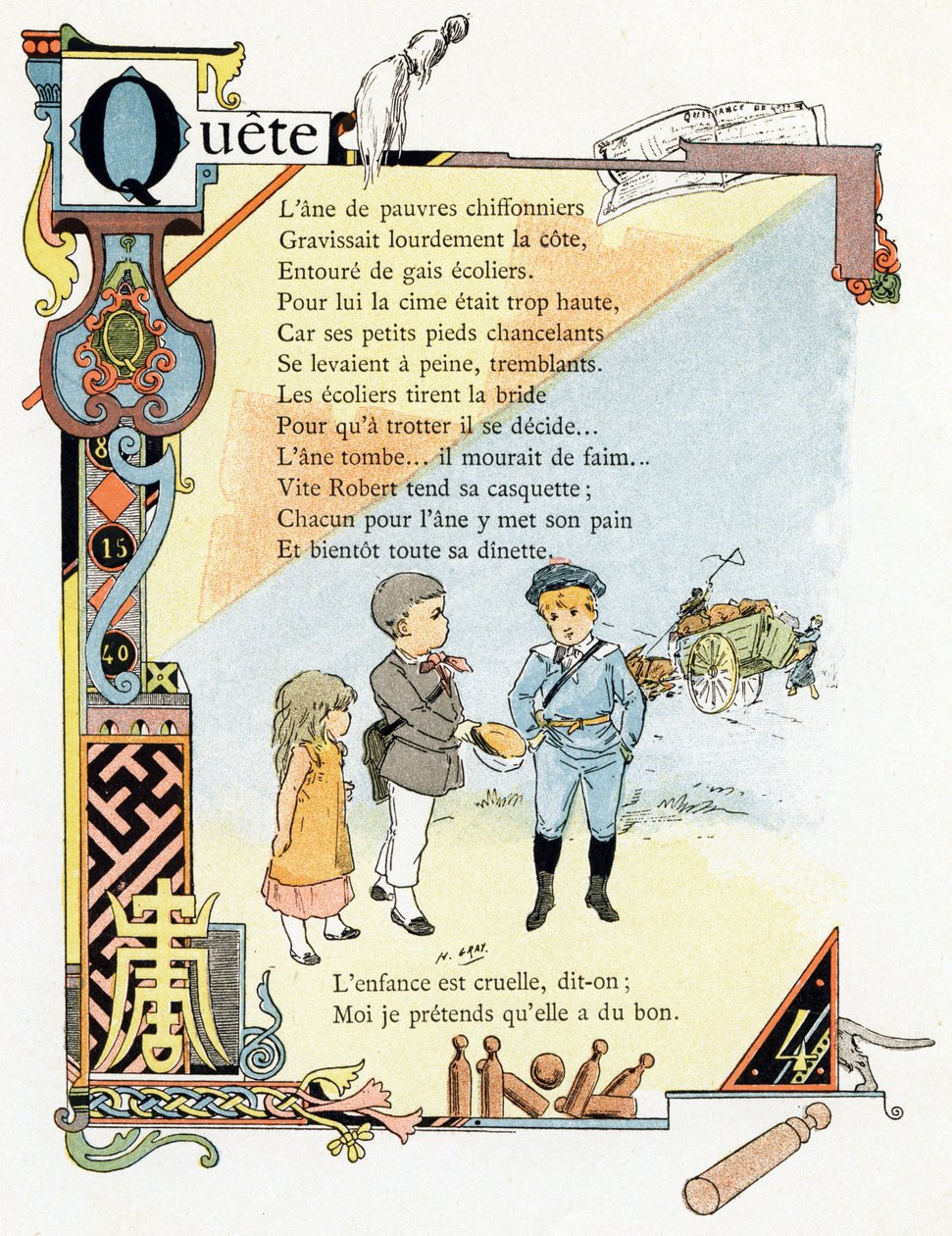 Ilustrace k "Abecedě dobrých příkladů", cca 1890 (rytina) od Henri (1858 1924) Gray