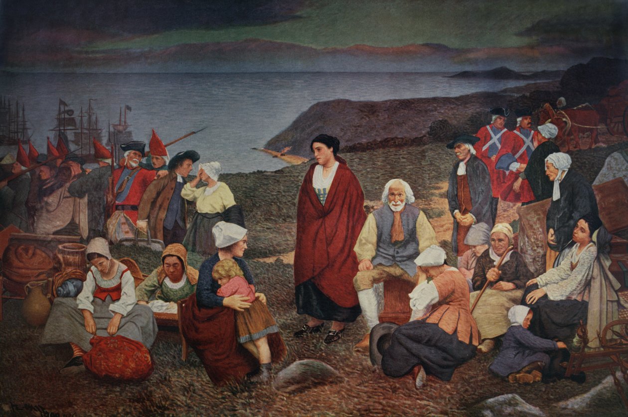 Vyhnání Acadians v roce 1755 od Henri (after) Beau