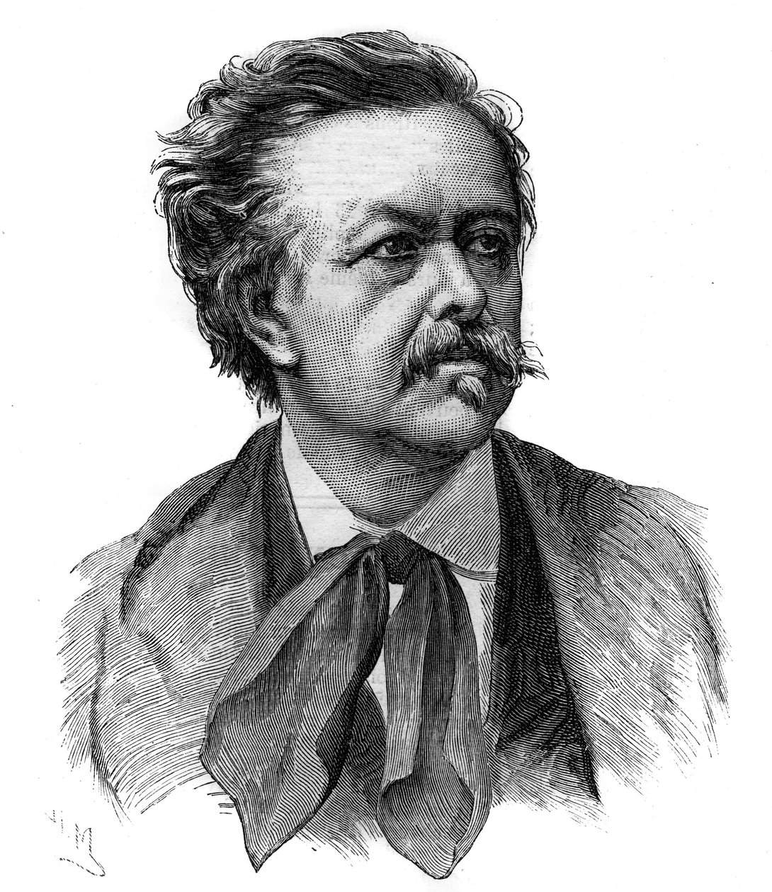 Portrét Emile Gigault de La Bedolliere (1812-1883) francouzský spisovatel, novinář a překladatel - rytina podle kresby Henri Meyer od Henri (after) Meyer