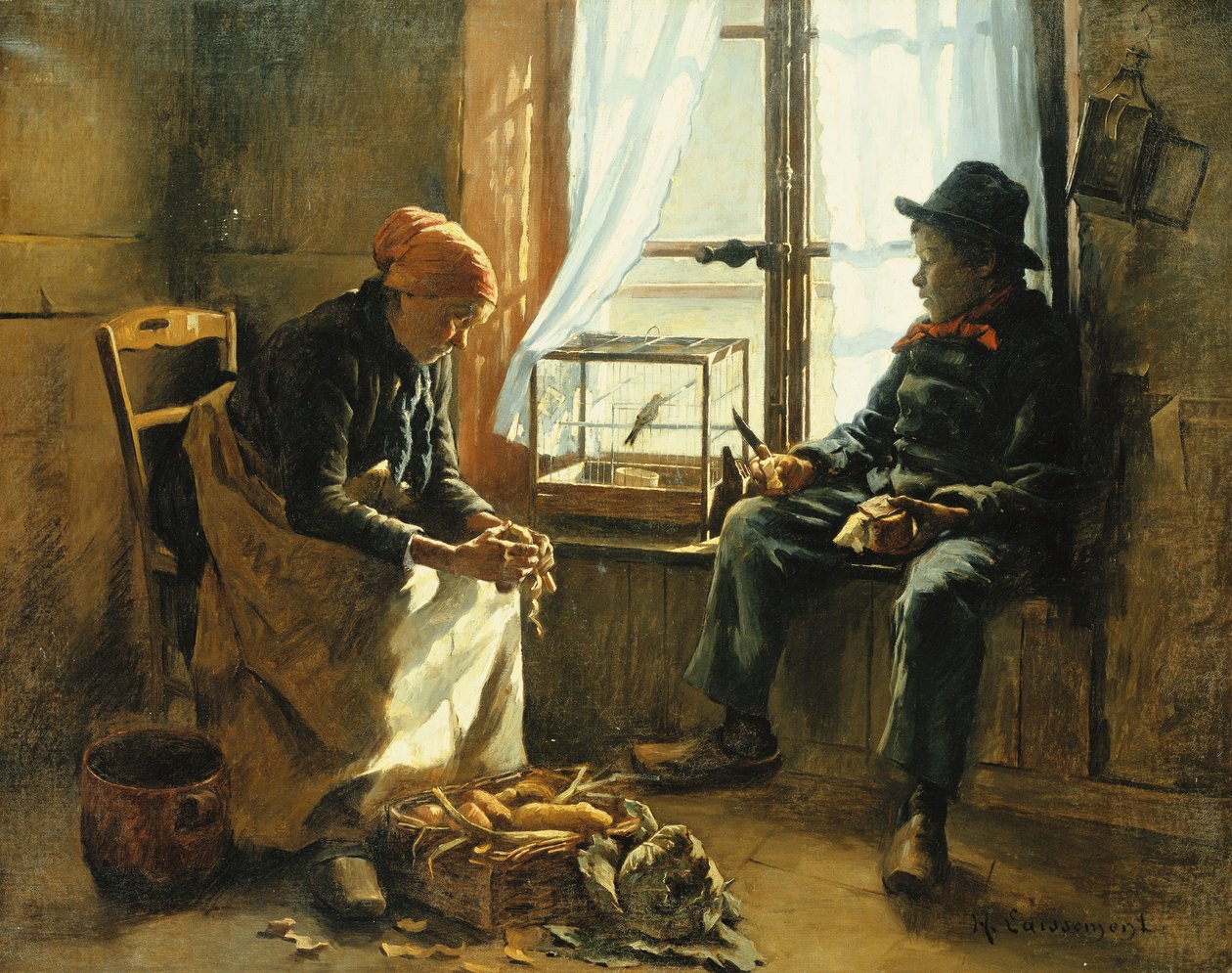 Zimní slunce; zimní slunce, od Henri Adolphe Laissement