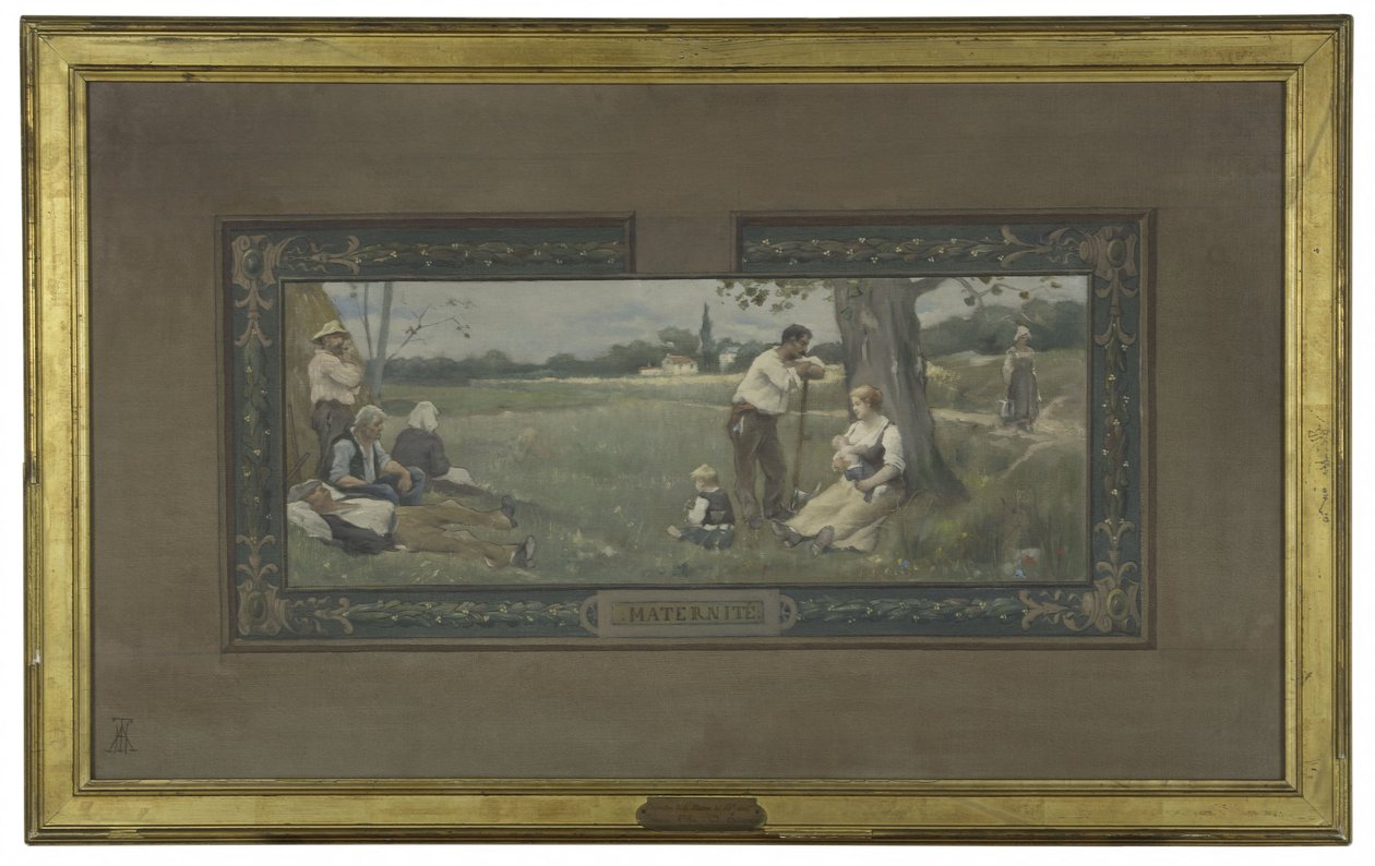 Náčrt svatební síně radnice 14. obvodu: Porodnice, 1889 (olej na plátně) od Henri Adrien Tanoux