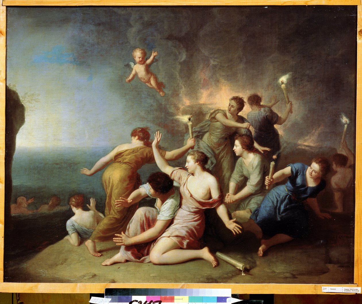 Homérova odysea: "Nymfy hoří loď Telemacha"" (Nymfy hoří loď Telemachus) Obraz Henri Antoine de Favannes (1668-1752) 1746 Puškinovo muzeum Moskva od Henri Antoine de Favannes