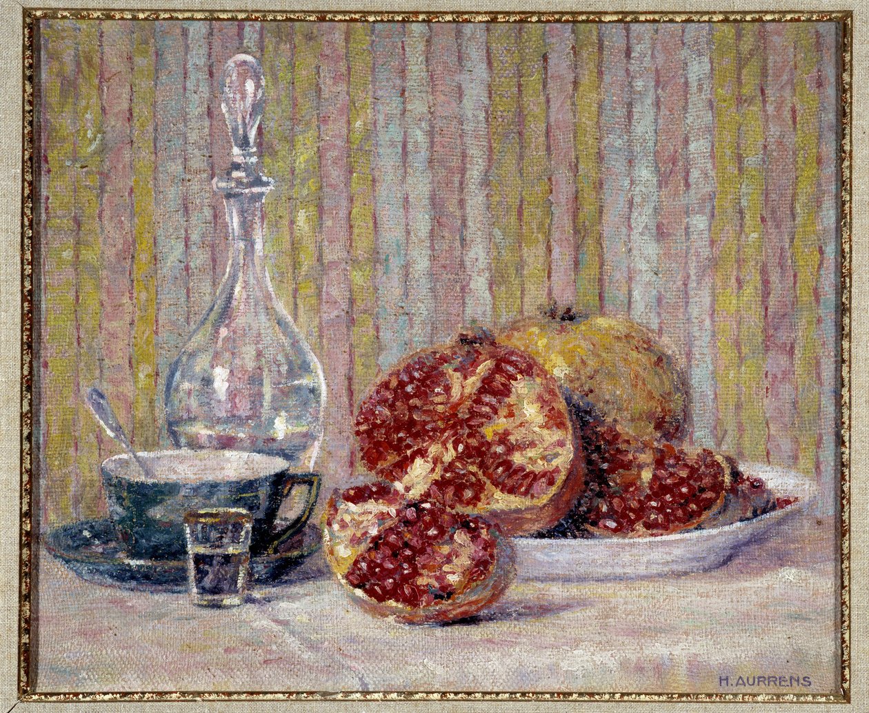 Zátiší s granáty Obraz Henriho Aurrense (1873-1934) Povinná zmínka: Založení sbírky pochází z Provence, Marseille od Henri Aurrens