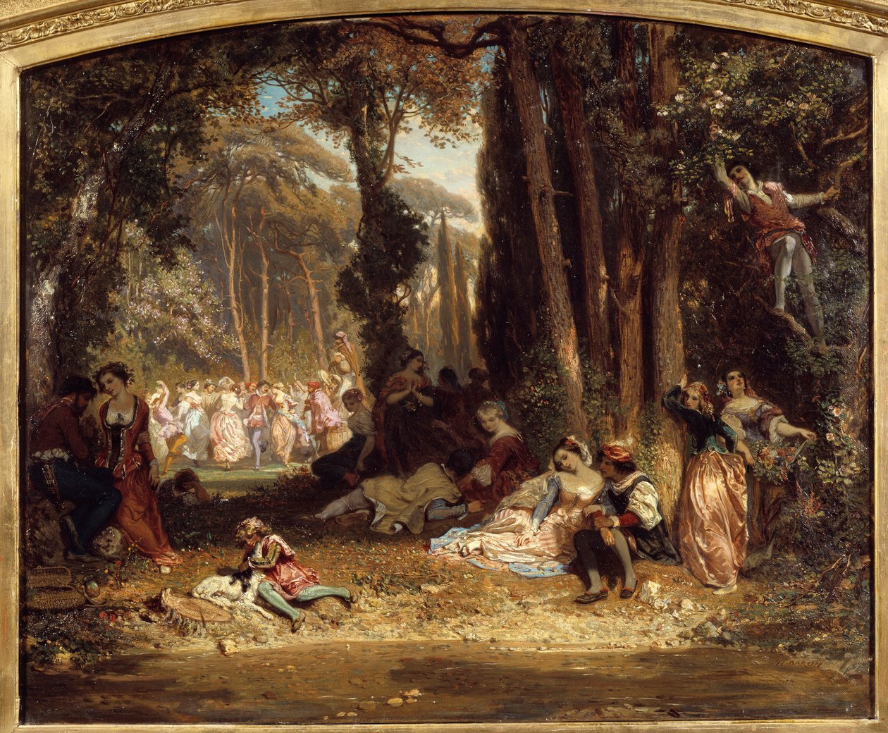 Jarní svátek v Toskánsku. Obraz Henriho Barona (1816-1885) od Henri Baron