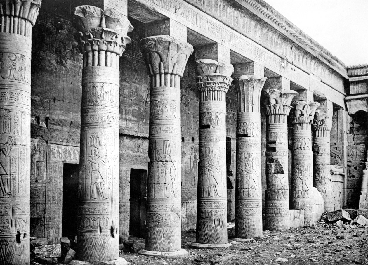 Východní sloupy, chrám Isis, Philae, Núbie, Egypt, 1887 od Georges Henri Bechard